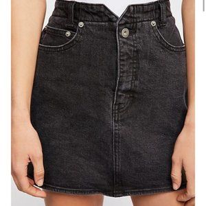 Free People She's All That Black Denim Mini Skirt Size 24